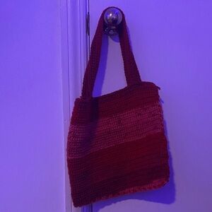 Handcrafted Red Tote Bag